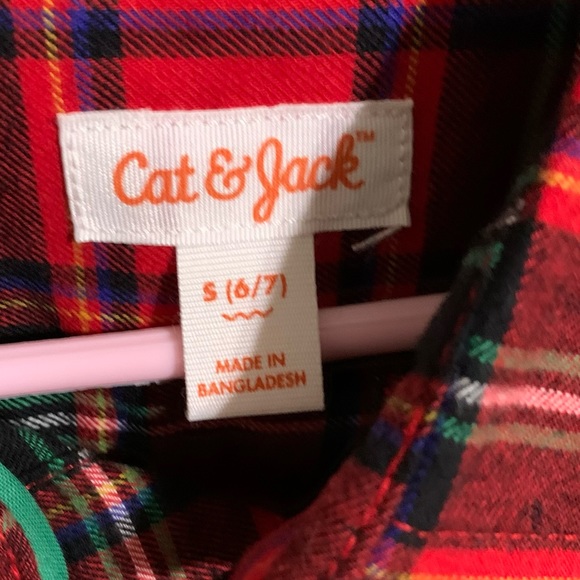 Cat and Jack red plaid flannel button down shirt - Picture 6 of 6